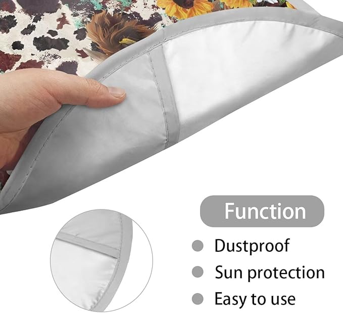 Daisy Sunflower Highland Cow Pattern Steering Wheel Sun Shade Vehicle Steering Wheel Protector Block UV Rays Cooling Steering Wheel Sun Block Fit Most Truck Van Car SUV