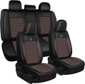 Seat Covers Full Set Custom Fit for Mitsubishi Outlander 2004-2025, Standard Waterproof Car Seat Cover, Breathable and Comfortable Leather Cushion Cover, Auto Interior Accessories (Black Brown)