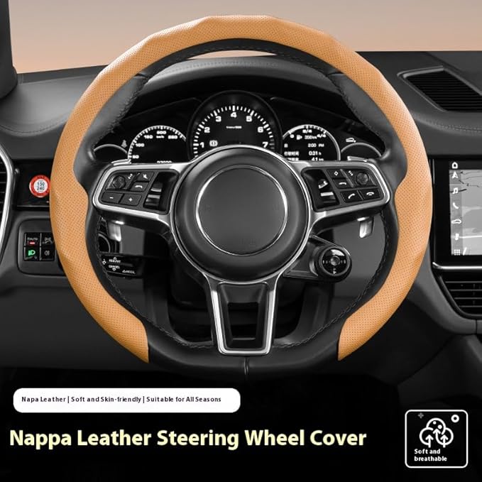 Universal Steering Wheel Cover, D-Type O-Type Design, All Season Car Accessory (red)