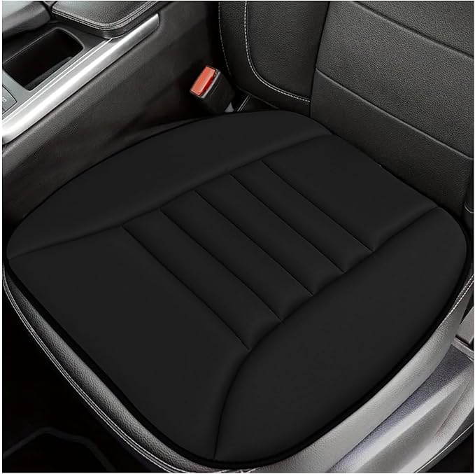 Sun Walker Car Seat Cushion, 1.2" Thick Memory Foam Auto Seat Protector Pressure Relief Pad, Nonslip Bottom Mat Comfort Driving Seats Cover for Truck SUV Sedan, Car Accessories (Black)
