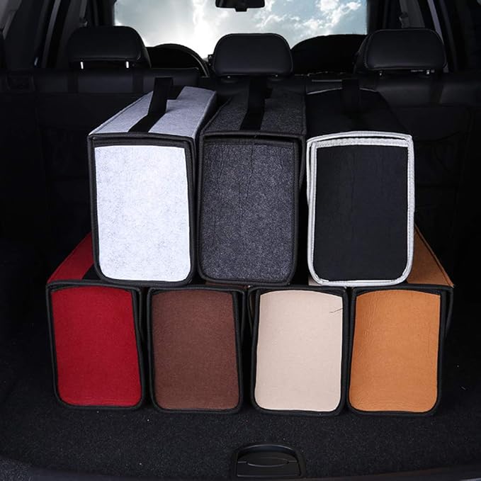 Car Storage Bag, Car Soft Storage Box Trunk Bag Travel Storage Organizer Holder Car Accessories Deep Grey