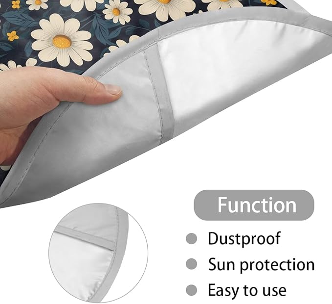 Daisy Steering Wheel Fashion Sunshade for Women Fashion Vehicle Steering Wheel Heat Reflector for SUV Vehicle Sedan Truck Gift for Holiday