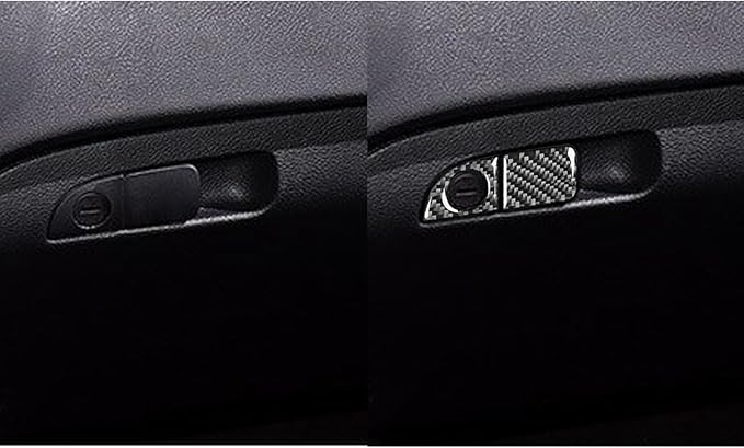 NVCNX Real Premium Carbon Fiber for Chrysler 300 Accessories 2015-2023 2016 2017 2018 2019 2020 2021 2022 S/C/Limited/Touring Dash Passenger Side Storage Box Handle Cover Interior Trim Sticker 2PCs