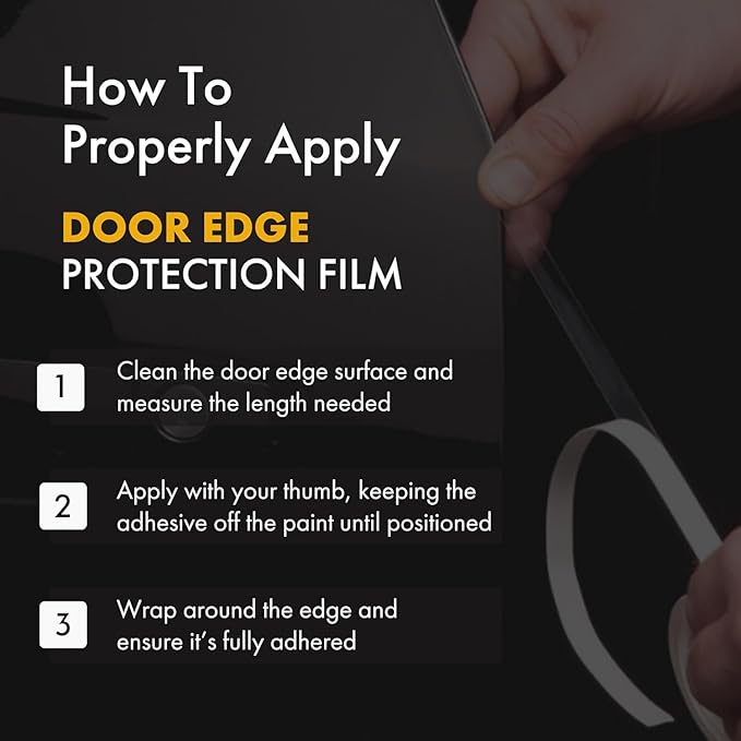 XPEL Door Edge Guard Protection Film Roll, 4-24" Strips - Car or Truck Doors, Protective Barrier Against Minor Scratches, Paint Chips, Door Edge Impact, and Dings - Prevents Damage and Possible Rust