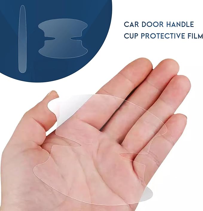 8PCS Car Door Handle Anti-Scratches Sticker, Universal Auto Door Bowl Protective Strips for Cars Trucks SUVs, Automotive Exterior Accessories (Transparent)