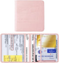Car Registration and Insurance Holder, Vehicle Glove Box Organizer with Magnetic Closure, PU Leather Embossed Auto Card Document Holder Accessories, Universal for SUV, Truck, RV（Pink）