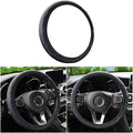 Elastic Stretch Car Steering Wheel Cover, Leather Soft Vehicle Steer Wheel Protector, 14.5-15 Inch Anti-Slip Automotive Protective Guard Accessories, Universal for SUV, Sedan, Truck (Black/Blue)