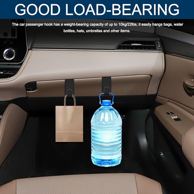 Car Co-Pilot Glovebox Hooks, Glove Box Organizer for Car, Anti-Scratch Vehicle Passenger Seat Storage Hanger, Auto Accessories Auto Glove Box Front Seat Hook for SUV Sedan Truck (Black)