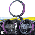 Zipelo Elastic Stretch Car Steering Wheel Cover, Leather Breathable Vehicle Steer Wheel Protective Guard, Anti-Slip Automotive Steer Wheel Protector Accessories, Universal for Most Cars (Purple)