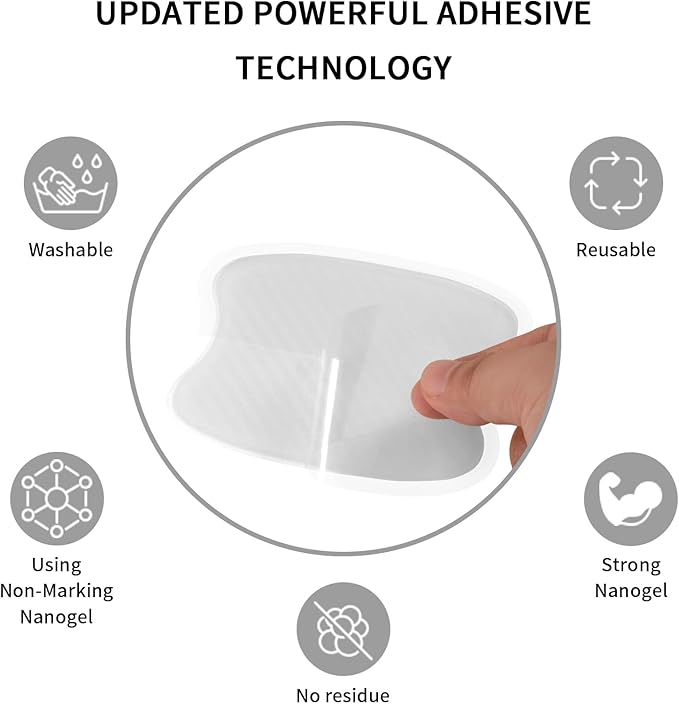 TANGSEN 4Pcs Universal 3D Carbon Fiber Texture Automotive Door Cup Handle Recess Paint Protector Cover Scratch Non-Marking Silicone Personalize Pad Sticker (White Translucent,S)