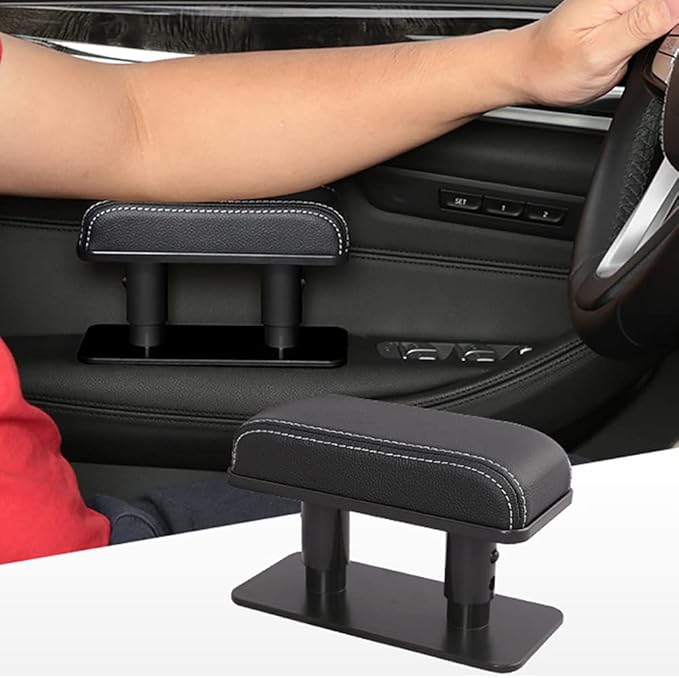 Car Driver Arm Pad Cushion Car Center Console Elbow Cushion Pad Car Door Armrest Rest Pad Adjustable Height Comfort Universal Fit for Most Car, Beige