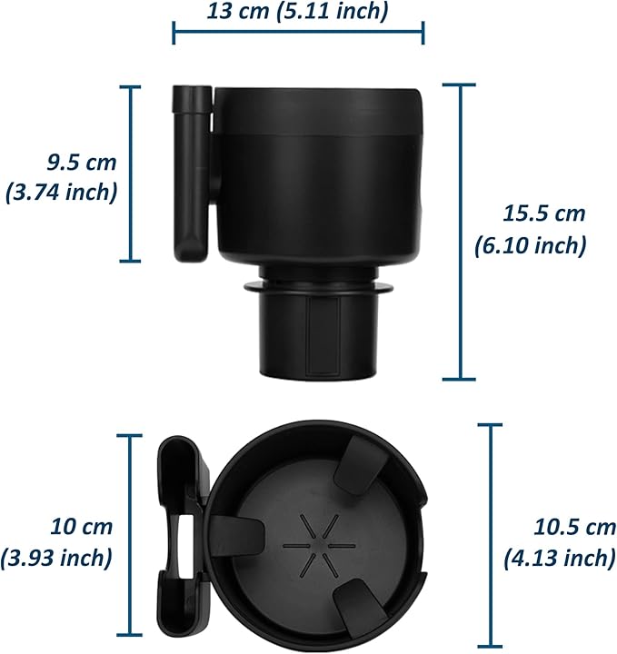 Large Size Car Cup Holder Expander with Cell Phone Holder Adjustable Base U-Shaped Slot Cup Holder Adapter Compatible with All Kinds of Cups and Bottles