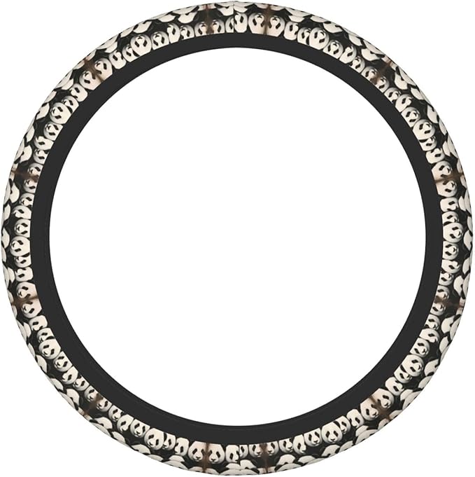 Neoprene Steering Wheel Cover Pan-Das-Pattern Car Steering Wheel Cover Universal Fit for Most Cars