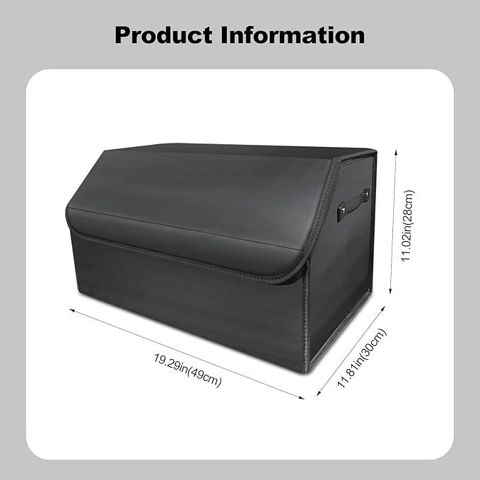 Ergocar Car Trunk Organizer, Car Boot Organiser Collapsible with Lid, Multi-Compartment Car Trunk Organizer Box with Securing Straps and Handles, Non Slip Bottom, Essential Car Accessories