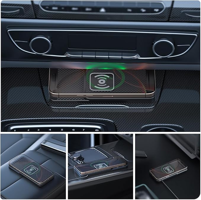 Wireless Charging Pad for Car for Alfa Romeo Giulia 2017-2026, 20W Fast Wireless Car Charger Pad Type-C/USB Non-Slip Phone Charging Mat,A 30cm Cable Type-C Plug