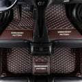 Custom Making Car Floor Mats for 96% Car Model Luxury Leather All Weather Waterproof Anti-Skid Full Coverage Liners (Dark Brown)