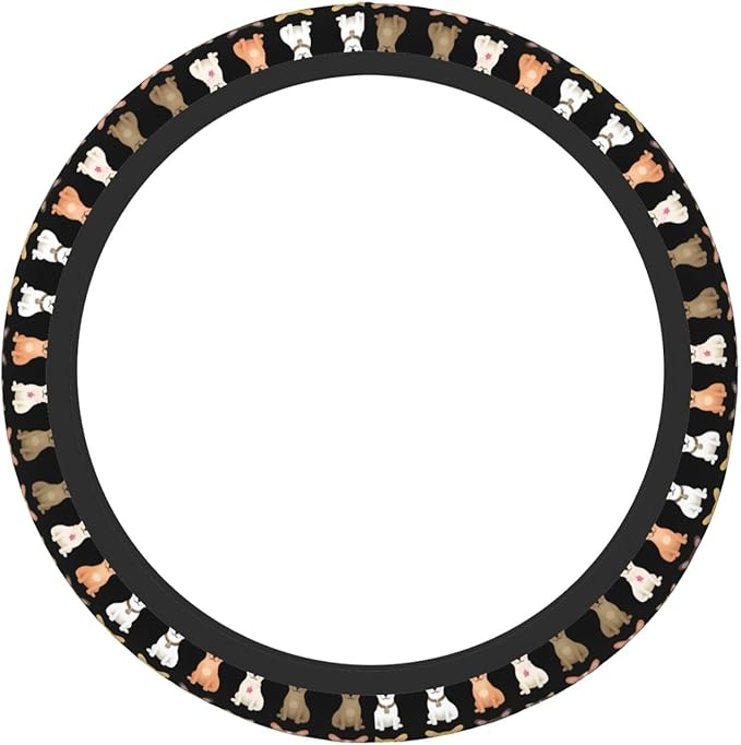 Neoprene Steering Wheel Cover Cute Cartoon Chihuahuas Car Steering Wheel Cover Universal Fit for Most Cars