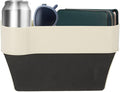 HARFINGTON Car Seat Gap Filler Organizer 10.2 x 6.5 x 2.4 Inch ABS Universal Car Organizer Storage Box Between Seat and Console (Left) with Cup Holders for Phone Sunglasses Keys, Beige