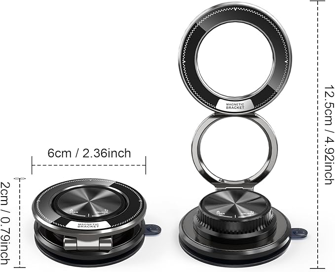 Magsafe Car Mount, Magnetic Car Phone Holder for Dashboard & Windshield, Strong Magnet 360° Rotation Phone Holders for Your Car Compatible with iPhone 12-17 Pro Max & Android Phones
