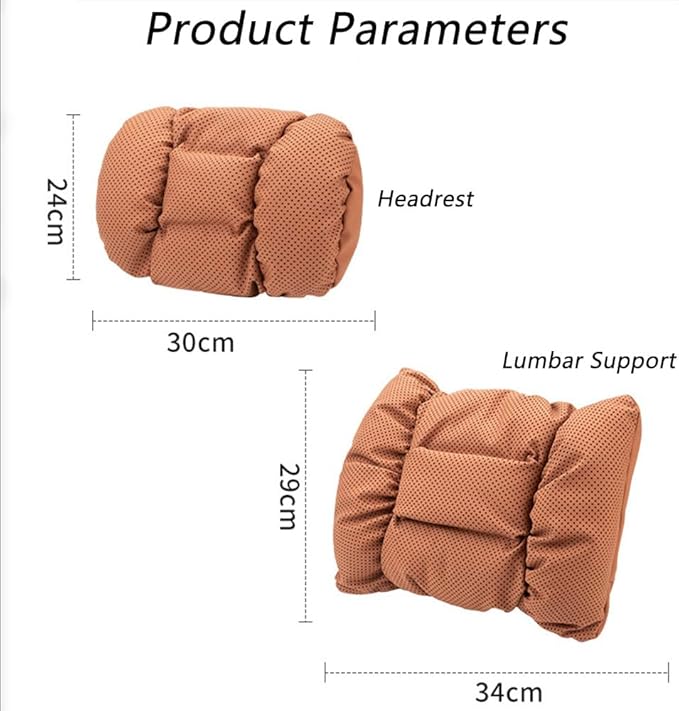 Neck Pillow Automotive Seat Cushions for Honda CR-V 6th/VI V IV III II I RW/RT/RM/RE/RD/Hybrid 2015-2025, Relieving Neck Stiffness Sciatica Relief Car Headrest Lumbar Pillow,Brown