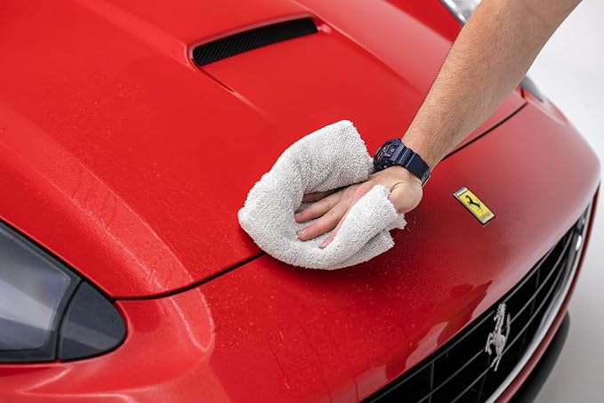 The Rag Company - Creature Edgeless Auto Detailing Towels; Professional 70/30 Blend, Dual-Pile Plush Microfiber, Buffing & Polishing, 420gsm - 16in x 16in - Ice Grey - 10-Pack