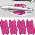 8PCS Car Door Handle Sticker, Carbon Fiber Anti-Scratches Car Door Cup Protector, Non-Marking Auto Door Handle Protective Film for All Cars (Pink/8PCS)