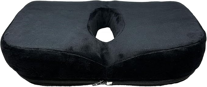 Seat Cushion - Memory Foam Sitting Pillow - Car Seat & Office Chair Cushion - Slip-Resistant with Soft Surface (1 Pack, Curved Shape)