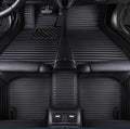 Custom Waterproof Leather Car Floor Mats Fit for Most Car SUV Truck & Sportscar All Weather Protection Vehicles (Black Stripe)