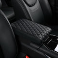 Automobile Armrest Covers for SsangYong Korando/Musso/Rexton/Torres/Actyon/Chairman, Center Console Armrest Box Booster Cushion, Auto Console Pad, Interior Accessories,B-Black
