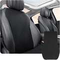 ontto 1 PC Car Seat Back Cushion Pad Mat fits Most Vehicles,Ventilated PU Leather Auto Seat Lumbar Protector with Buckle Fixing,Auto Interior Decoration for Truck Sedan SUV
