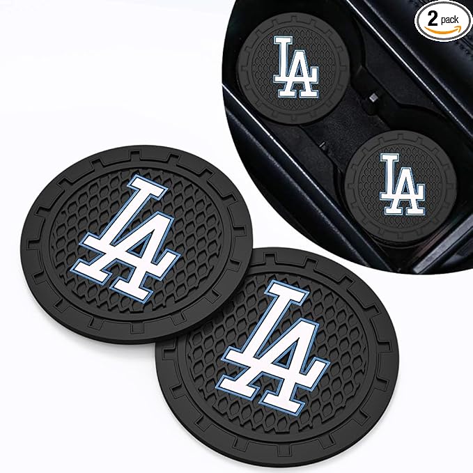 Silicone Dodgers Car Cup Holder Coasters,Baseball Fans Car Coasters for LA Dodgers Fans, Non-Slip Universal Fit Cup Holder Insert