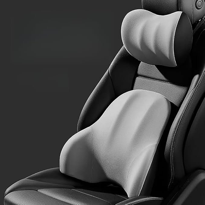 Car Headrest Lumbar Support Cushion for Honda Civic 2025-2016 LX/Sport/EX-L/Hybrid,Ergonomic Seat Headrest Cushion for Neck Back Pain Relief Memory Foam Breathable Removable Cover for Office Chair Car