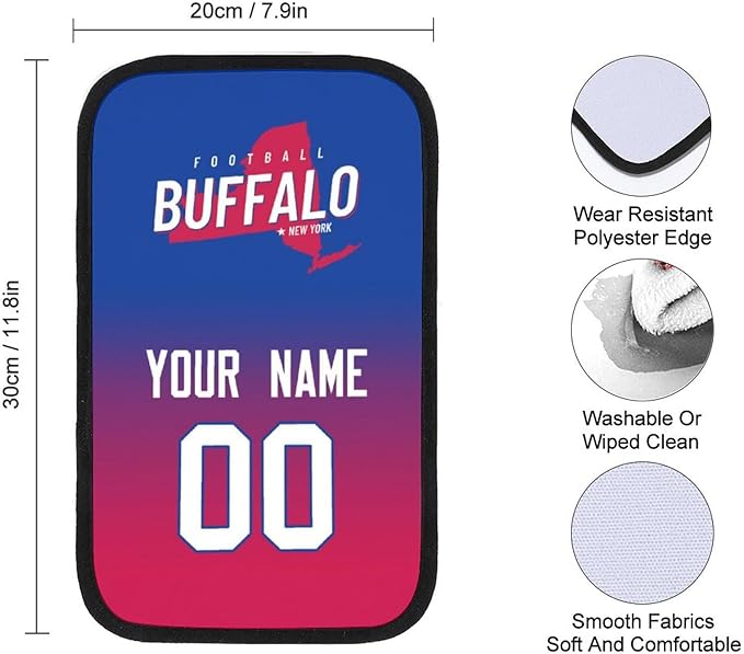Custom Football Car Armrest Covers Universal Auto Center Console Pad Car handrail Box Cushion Personalized Add Name & Number Fans Gift Fit Suit for SUV Truck Sedan Van