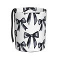 Black Satin Bow Car Trash Can Leak-Proof Waterproof Hanging Trash Bin Collapsible Garbage Can for Car Accessories Travelling Camping