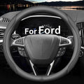 HAOTULE Nappa Leather Slim and Stylish Steering Wheel Cover, for Ford Steering Wheel Cover Accessories Interior Modification, Black