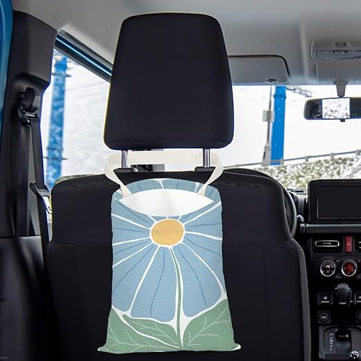 Groovy Flower Car Trash Can, Car Trash Bag Hanging, Waterproof Cars Back Seat Hanging Organizer and Storage Trash Bags for Vehicle Travelling Camping