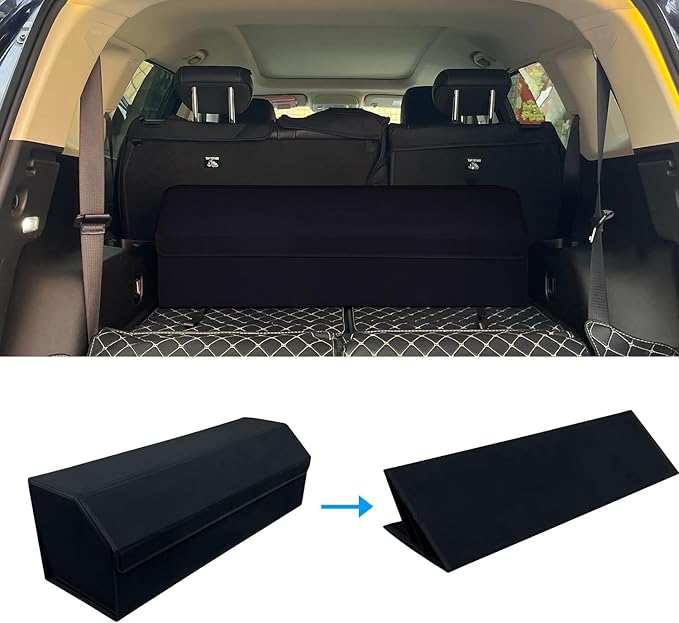 RAHALOY Custom Fit Trunk Organizer for Honda CR-V 2017-2026, Foldable Collapsible Storage Box | Suede Cargo Organizer for SUV Road Trips, Groceries & Sports Gear, 38.6 Inch