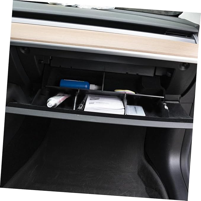STOBAZA Portable Car Glove Box Organizer Insert Tray Abs Material Space Saving Divider for Model No Tools Needed Efficient Storage Compartment Enhancer