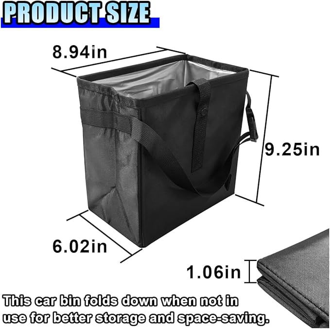Open-Top Car Trash Can- Waterproof Leakproof Hanging Car Trash Bag Auto Garbage Can for Back Seat Organizer- Large Capacity Storage Bag Auto Garbage Bin Multipurpose for Cars SUV Truck (2PCS)