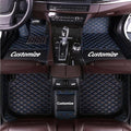 Customize Making Car Floor Mats for 99.99% Sedan SUV Pickup Truck Full Coverage Men Women Cute Leather Protection Pads Non-Slip Floor Liners (Black Blue Thread)