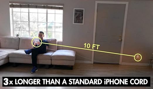 Abysssea 10FT iPhone Charger Lightning Cable, USB A to Lightning Fast Charging Cable for iPhone 14, 14 pro max,13 Plus,SE 2nd/12/11/Xs/XR, iPad 4/5/6/7/8, Mini 2/3/4/5, Air 2/3 Carplay Charging Cord