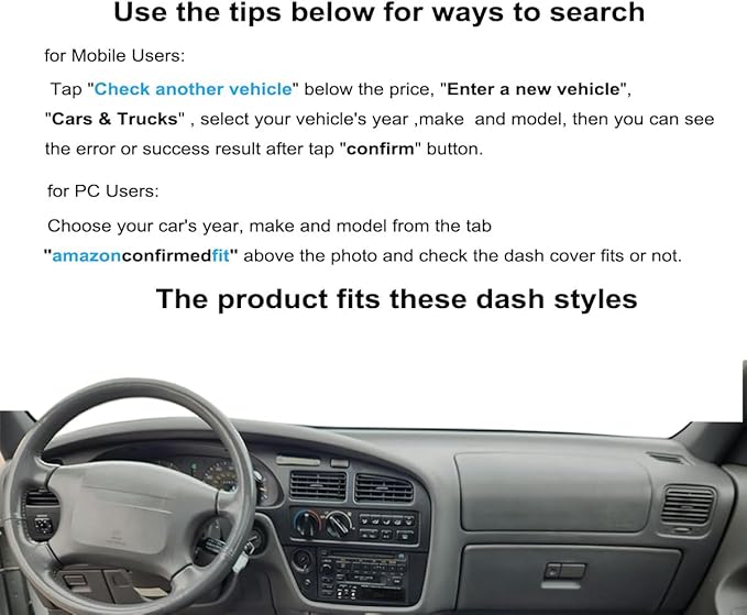 Dash Cover Mat Custom Fit for Toyota Camry Dashboard Cover Pad Cap Carpet Protector J219 (Beige)