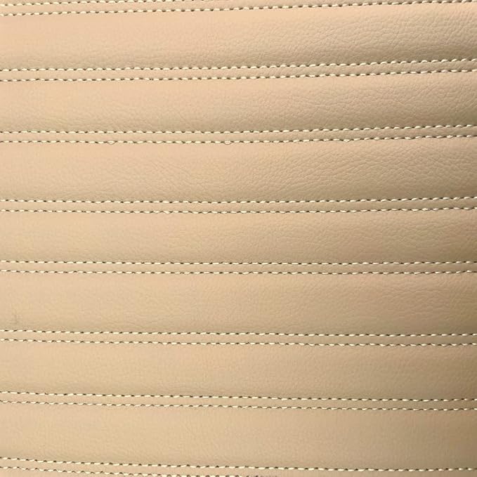 Custom Fit Car Floor Mats for Most Cars, SUVs, Trucks - Waterproof PU Leather All-Weather Floor Liners - Durable Anti-Slip Interior Car Accessories to Protect Vehicle Floors (Beige Strip)
