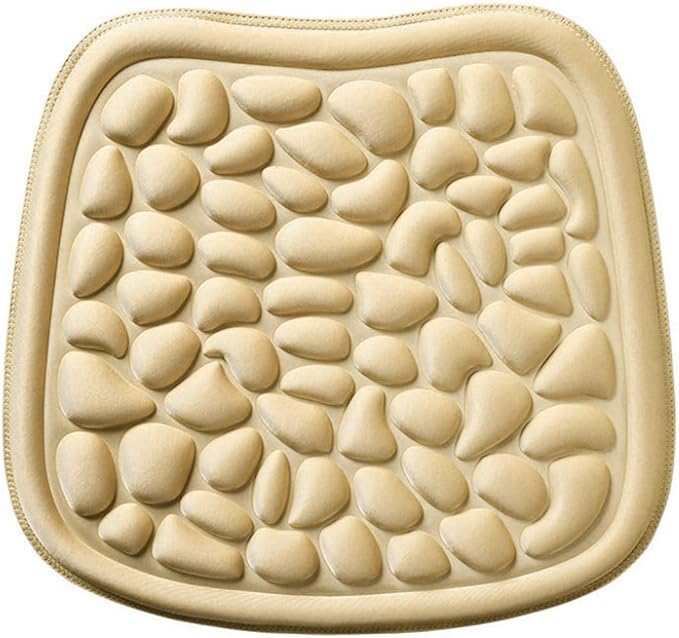 Car Seat Cover, Breathable Comfort Auto Seat Cushion Pad, All Seasons Non-Slip Car Front Driver Bottom Seat Protector, Universal Pressure Relief Accessory for Most Vehicle, Office (Beige)