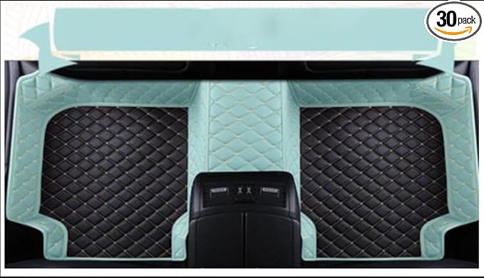 Custom Luxury Leather Car Floor Mats Upgrade Your Car's Interior All-Weather Protection for Cars, SUVs, Trucks Compatible with Automotive Mats (Black Wide Strip)