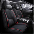 ZiopGTob Nappa Leather Car Seat Covers - Full Set 5-Piece Waterproof Seat Cover Universal Fit for Most Cars SUVs Trucks Front Rear Protectors