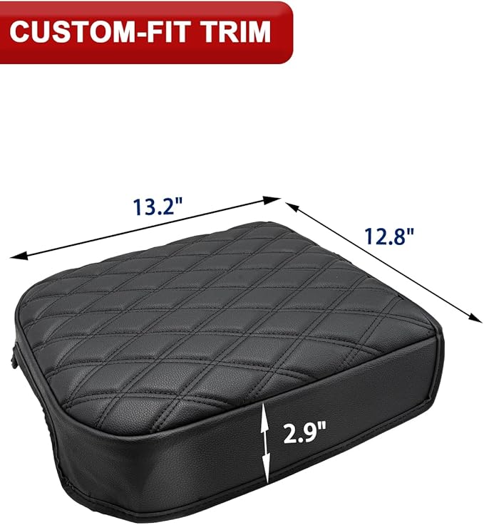 KBH Center Console Armrest Cover for 2023 2024 2025 2026 Ford F250-F550 Super Duty, Bucket Seat Console, Arm Rest Lid Box Cushion Pad, Anti-Scratch, Black