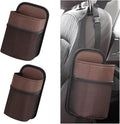 2 in 1 Large Car Cup Holder, Multifunctional Vehicle Seat Side Water Bottle Storage Hanging Bag with Mesh Pocket, Auto Interior Seat Side Organizer, Universal Fit (Medium/Brown)