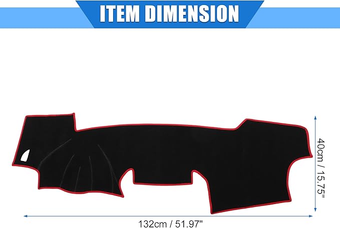 Car Dashboard Cover Compatible for Toyota RAV4 2001-2012, Protective Polyester Black Red Center Console Interior Trim Dash Cover Mat Pad