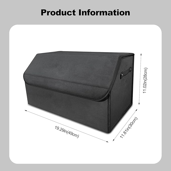 Ergocar Car Trunk Organizer, Car Boot Organiser Collapsible with Lid, Multi-Compartment Car Trunk Organizer Box with Securing Straps and Handles, Non Slip Bottom, Essential Car Accessories